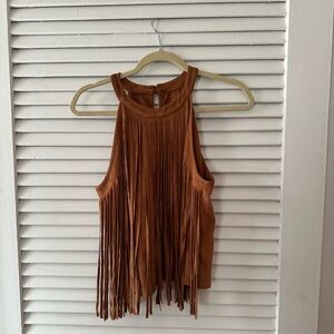 Suede fringe tank top, fits like a S/M